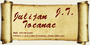 Julijan Točanac vizit kartica
